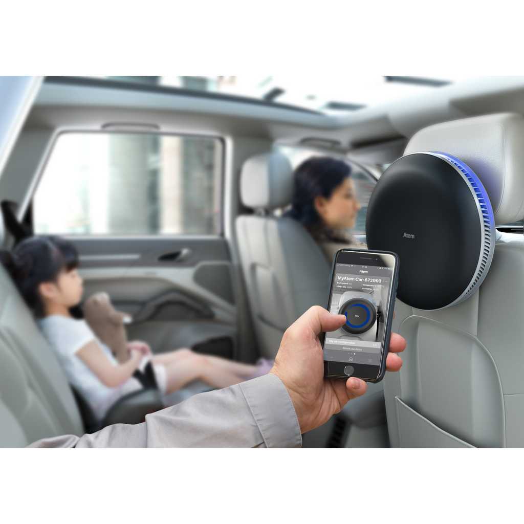 IQAir Atem car with phone