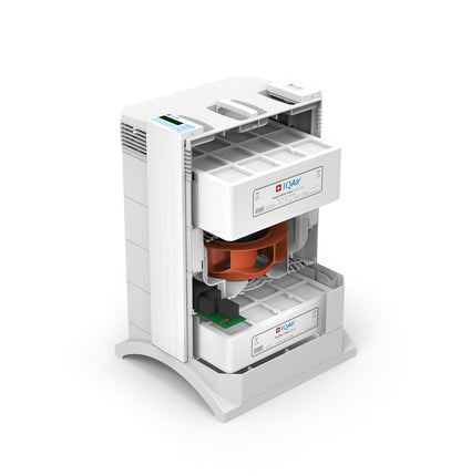 IQAir Healthpro 100 air cleaner half-cut